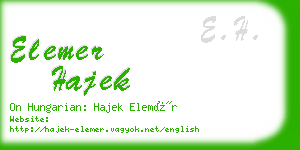 elemer hajek business card